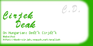 cirjek deak business card